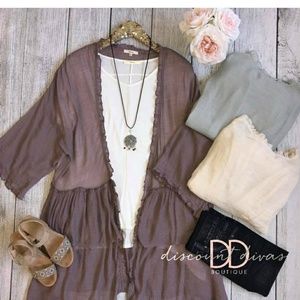 Purple half sleeve cardigan